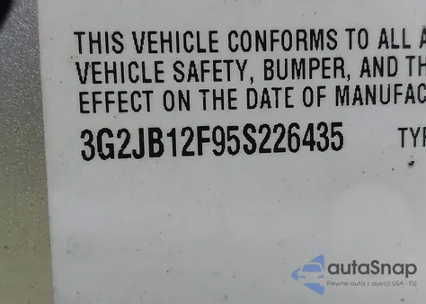 2005 Pontiac Sunfire z USA, uszkodzony, nr VIN 3G2JB12F95S226435